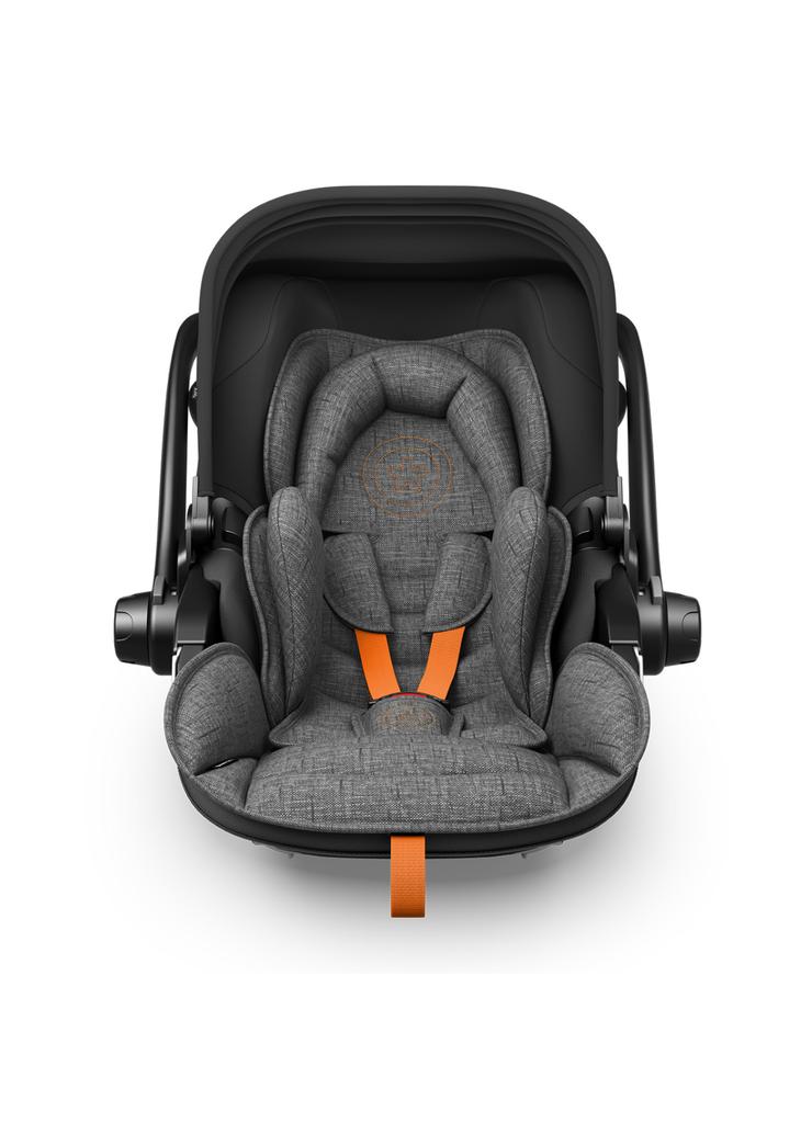 Kiddy fotelik samochodowy Evoluna + BAZA i-Size 2 Grey Melange Safe Orange 0-13Kg
