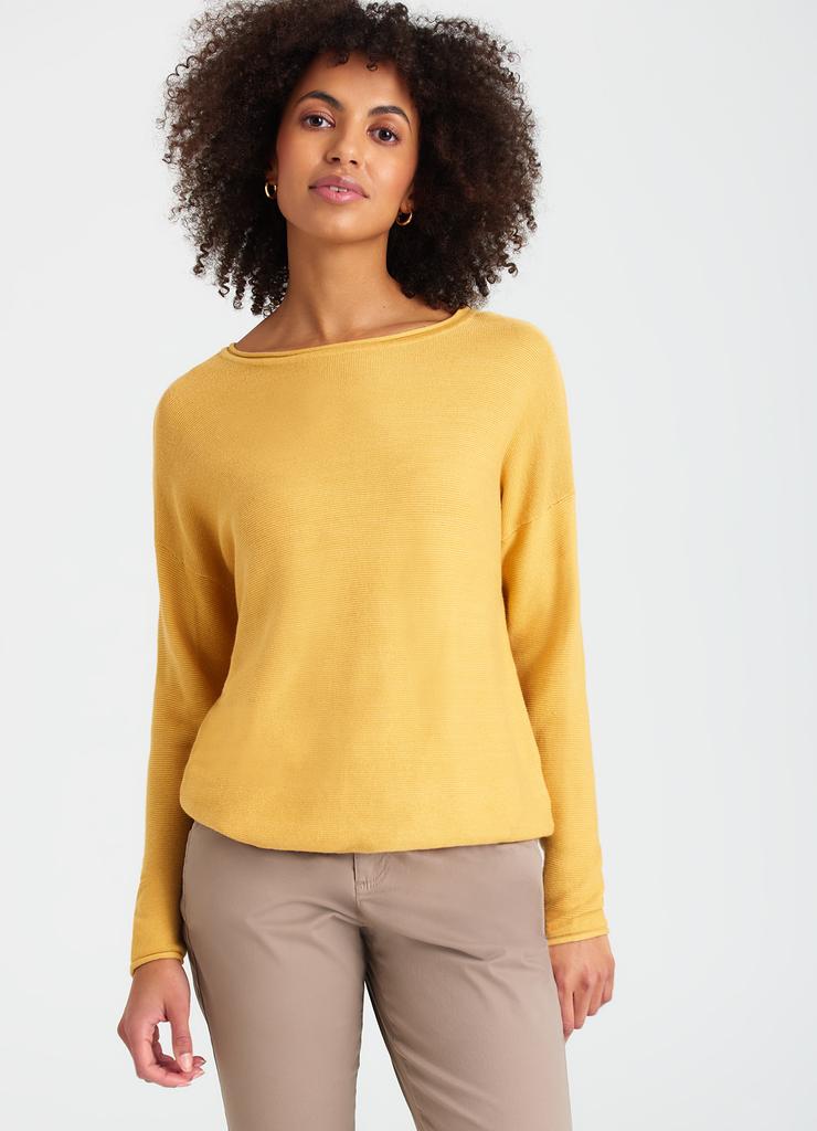 Sweter damski nierozpinany żółty