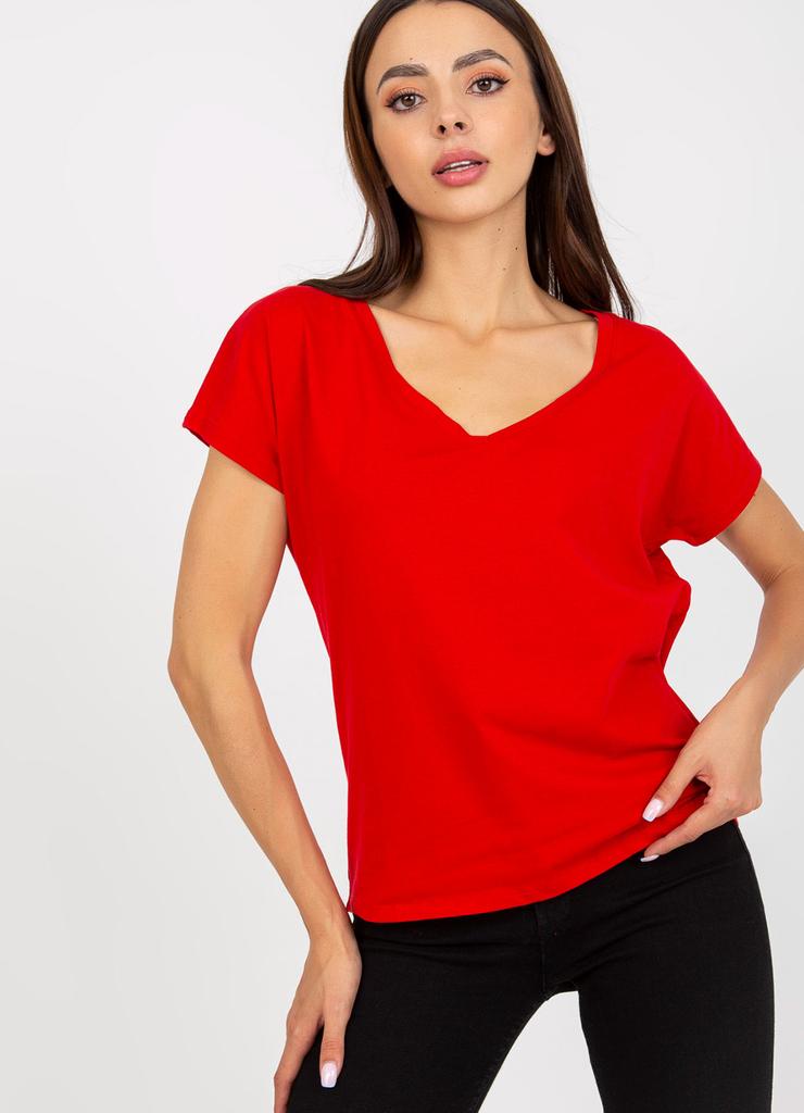 Czerwony
damski t-shirt basic z bawełny