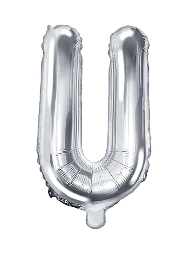 Balon foliowy Litera ''U'' 35cm - srebrny
