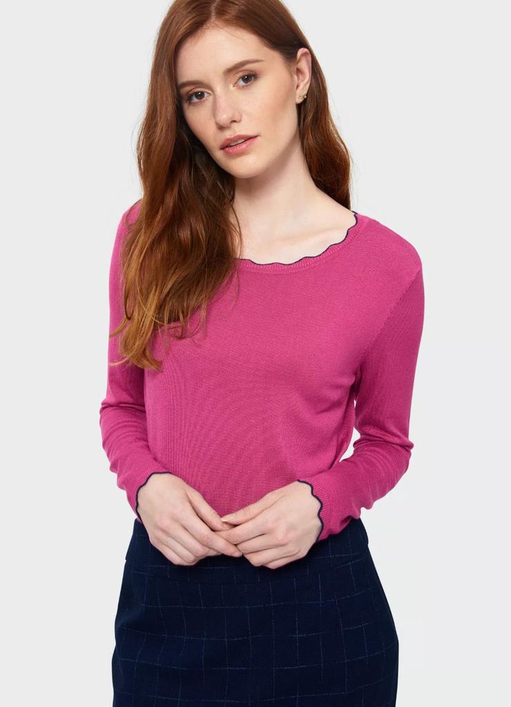 Sweter o dopasowanym kroju- różowy
