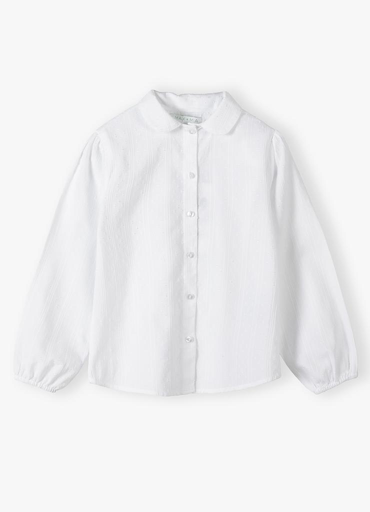 Biała elegancka koszula dziewczęca z długim rękawem - 5.10.15.