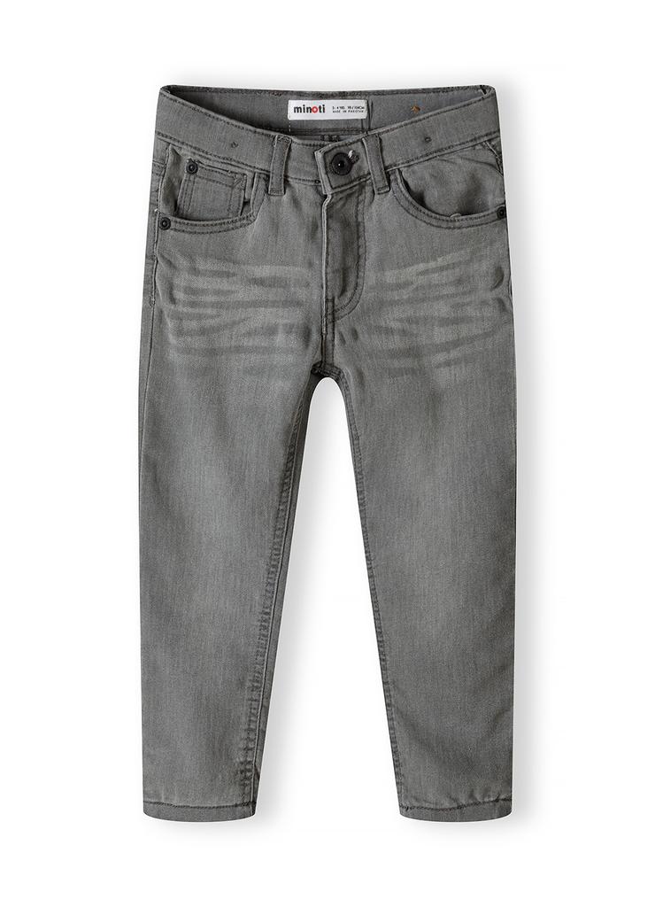 Szare klasyczne spodnie jeansowe dopasowane chłopięce