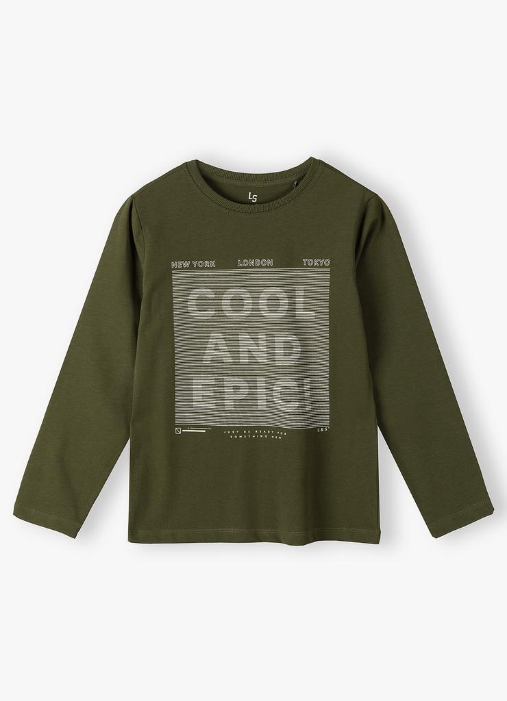 Bluzka bawełniana dla chłopca khaki z Cool and epic!