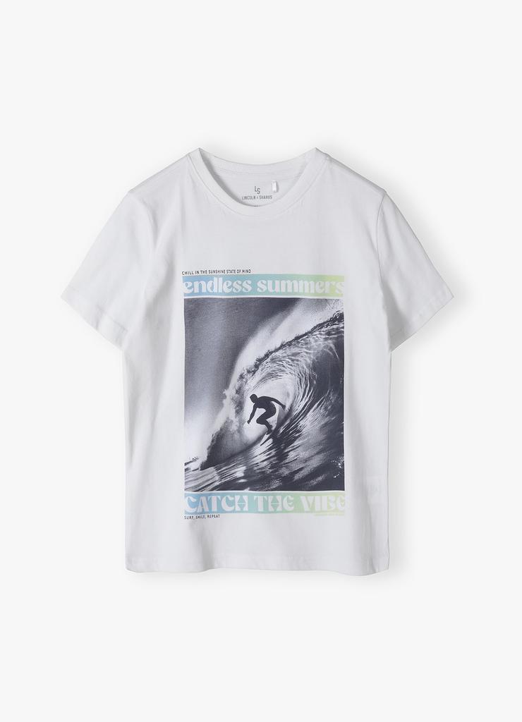T-shirt chłopięcy z nadrukiem - Lincoln&Sharks