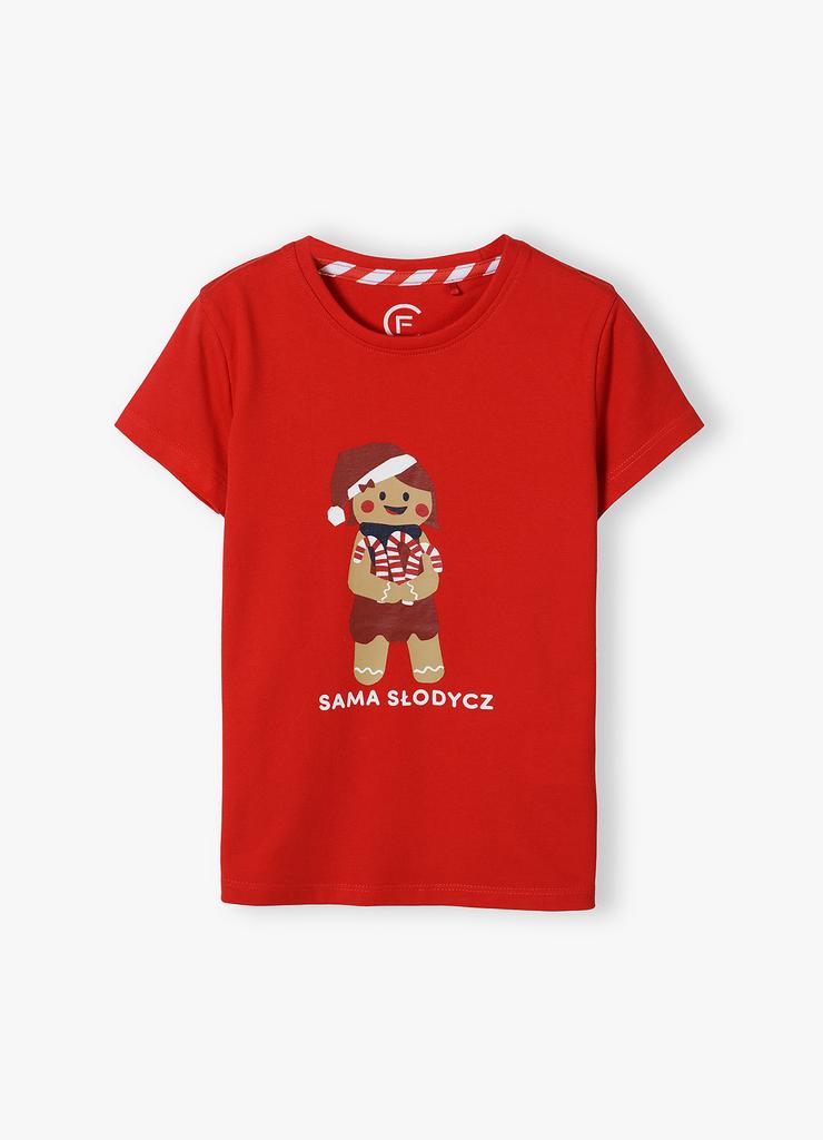 Bawełniany tshirt z nadrukiem "Sama słodycz" dla dziewczynki