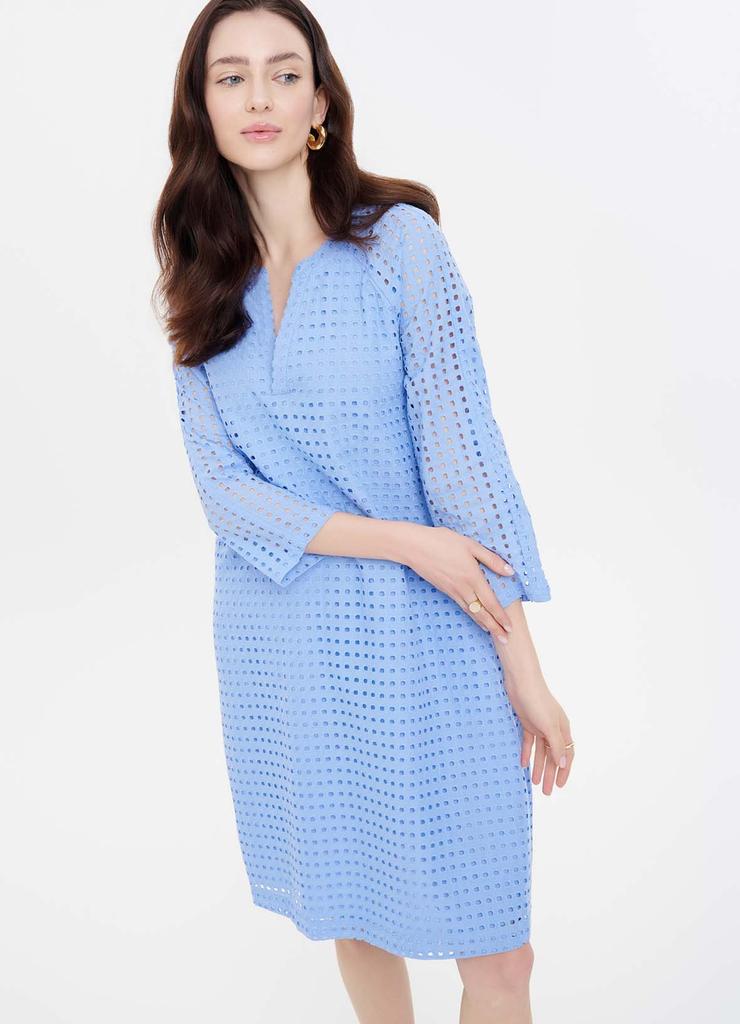 Bawełniana sukienka damska krótka - niebieska