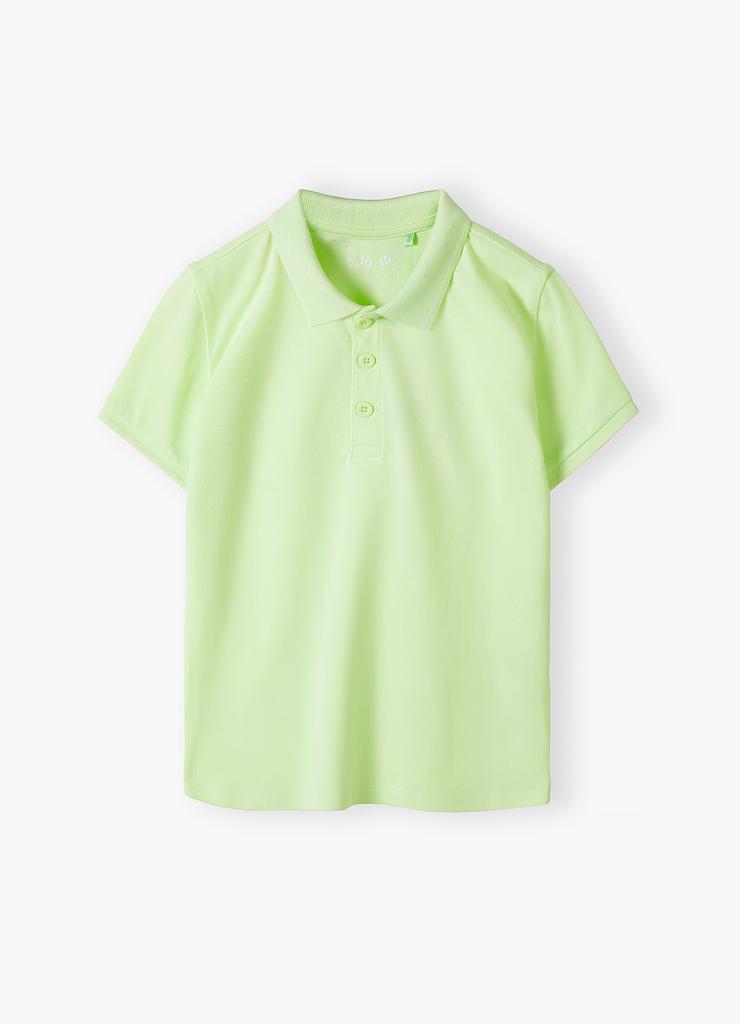 Seledynowa bluzka polo pique dla chłopca - 5.10.15.