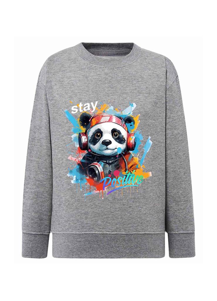 Szara bluza dla chłopca z nadrukiem - Panda