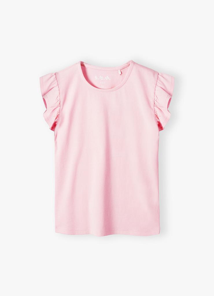 Różowy bawełniany t-shirt dla dziewczynki - 5.10.15.