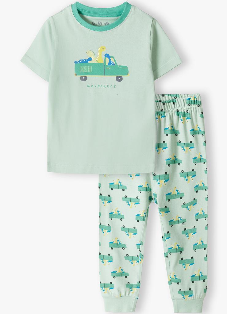 Zielona piżama chłopięca w dinozaury - 5.10.15.