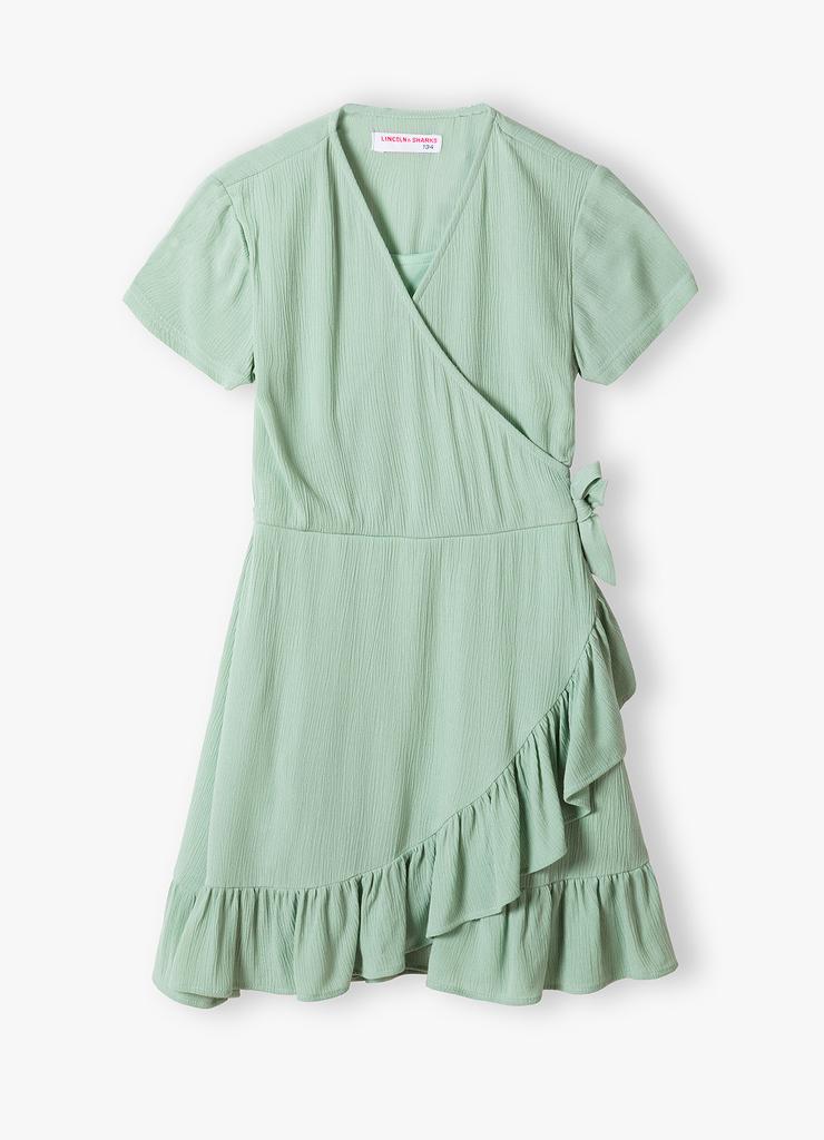 Elegancka sukienka dziewczęca w kolorze pistacjowej zieleni - Lincoln&Sharks