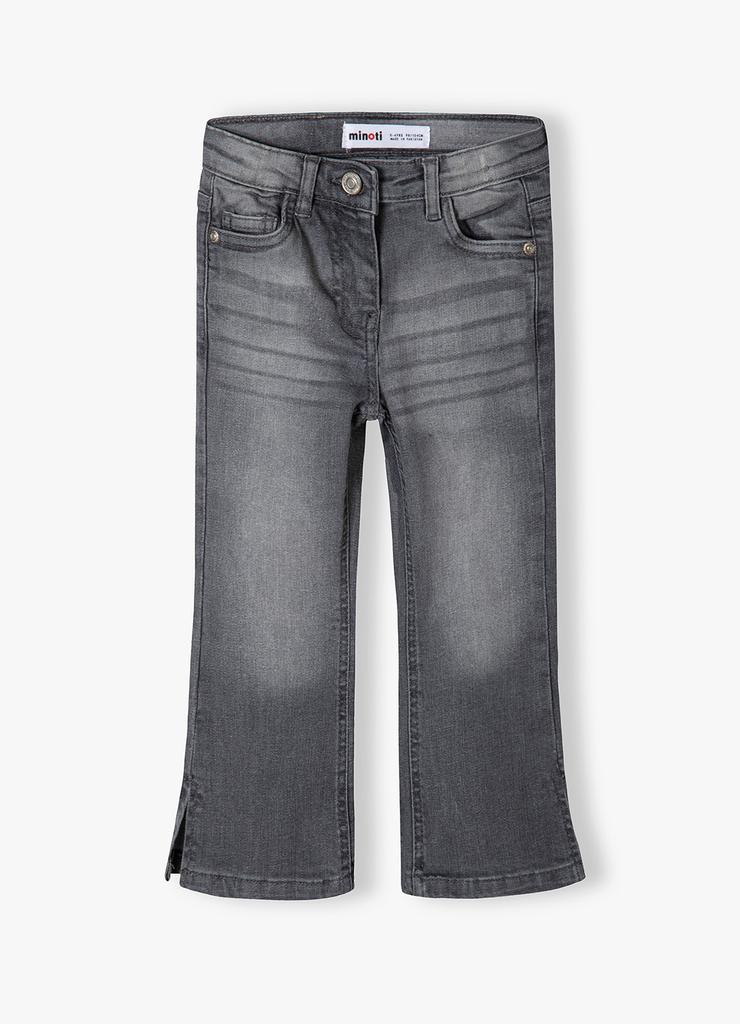 Szare spodnie jeansowe dziewczęce rozkloszowane