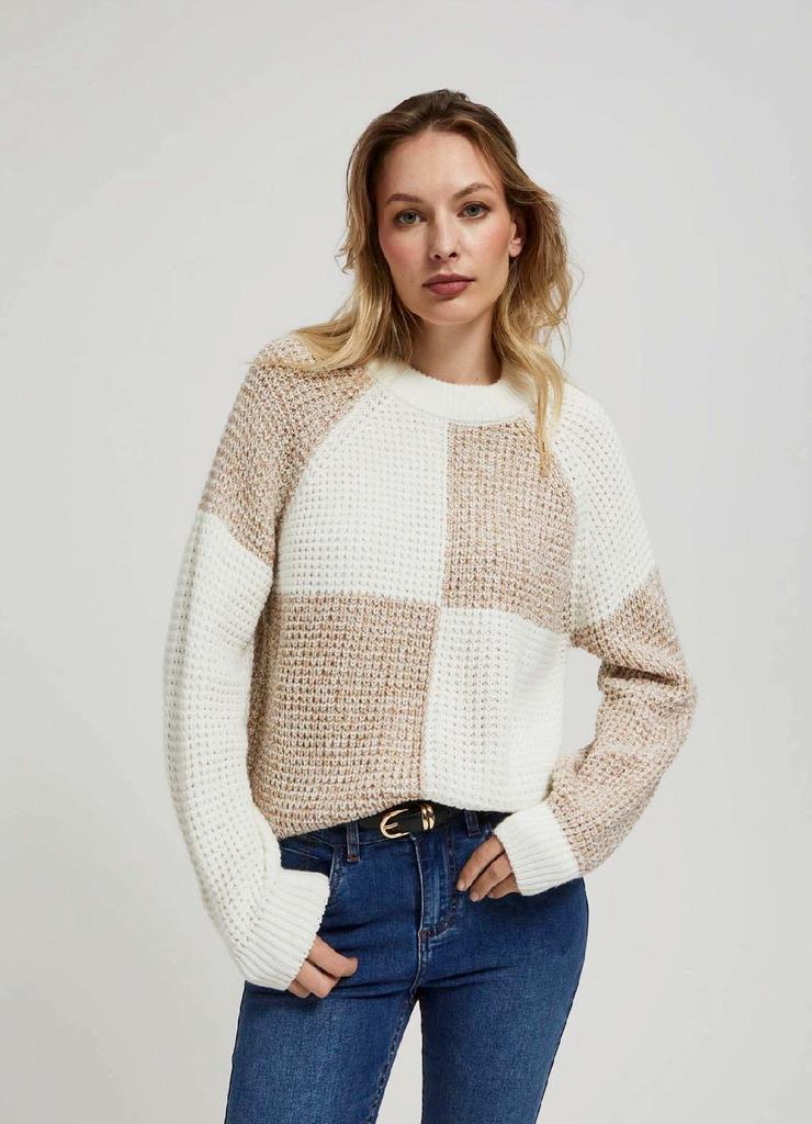 Akrylowy sweter damski z geometrycznym wzorem