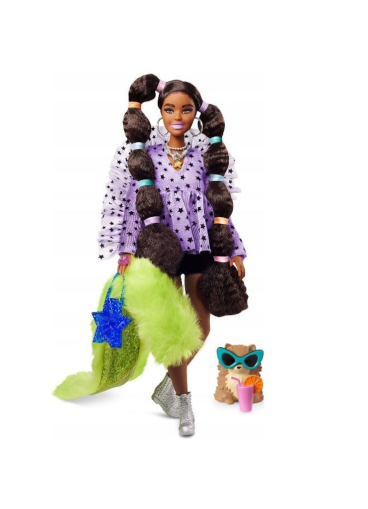 Barbie Extra lalka z Zielonym futrem
