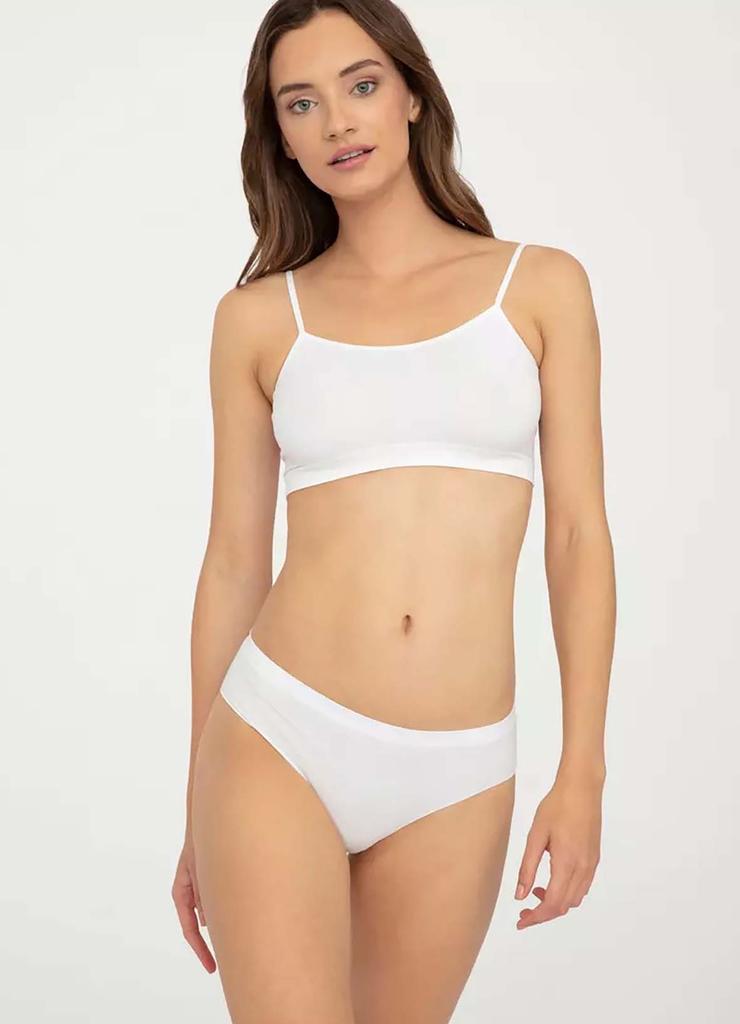 Bawełniane majtki damskie typu bikini białe Gatta