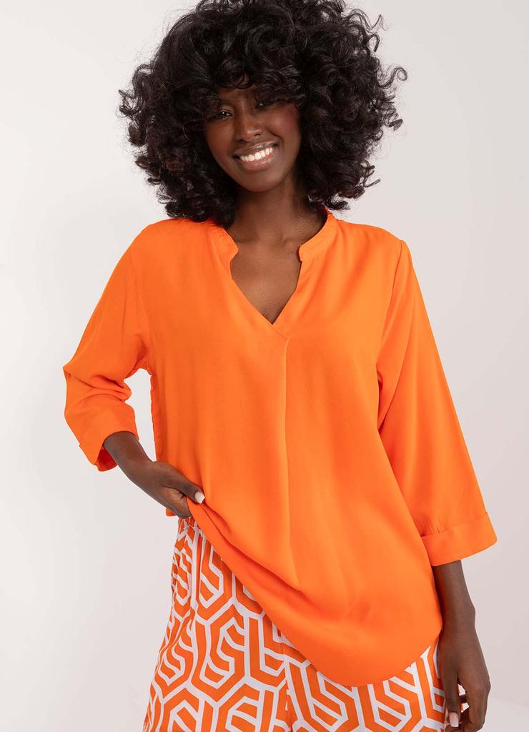 Luźna pomarańczowa koszula damska z wiskozy Sublevel