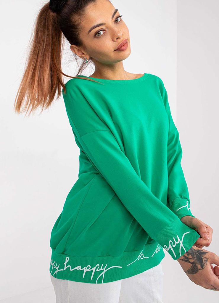 Bluza damska z nadrukiem - zielona