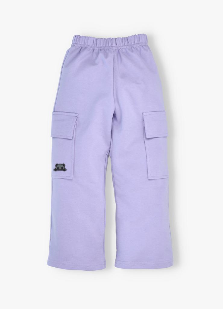 Szerokie spodnie dla dziewczynki fioletowe