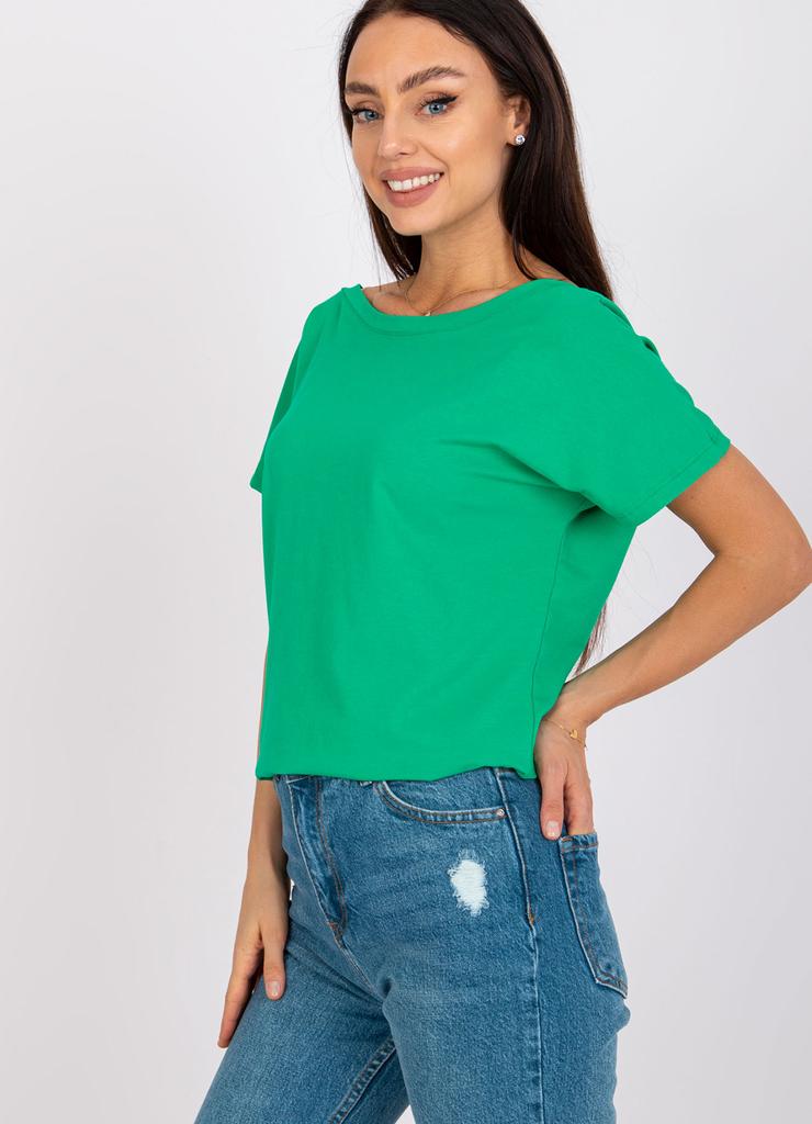 Zielony t-shirt basic z bawełny Fire