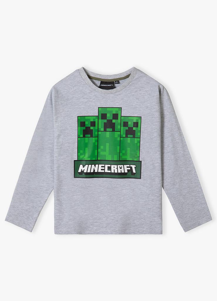 Bluzka chłopięca dzianinowa szara Minecraft