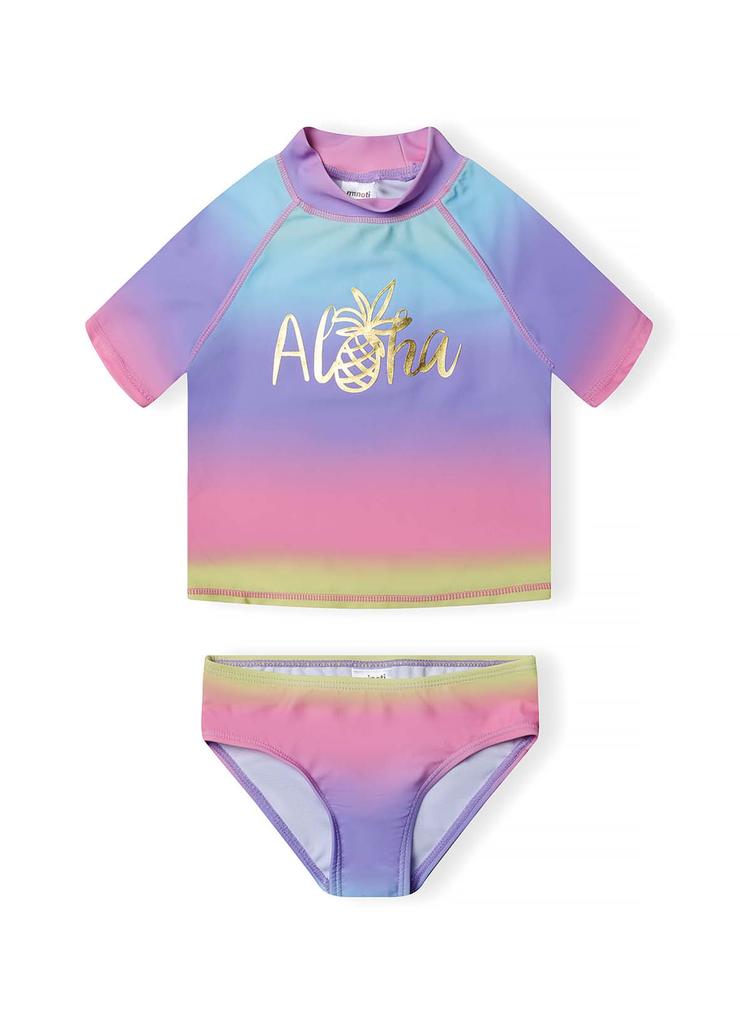 Kolorowy strój kąpielowy- koszulka i majtki z filtrem UV
