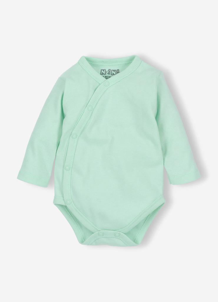 Body niemowlęce z bawełny organicznej zielone - długi rękaw