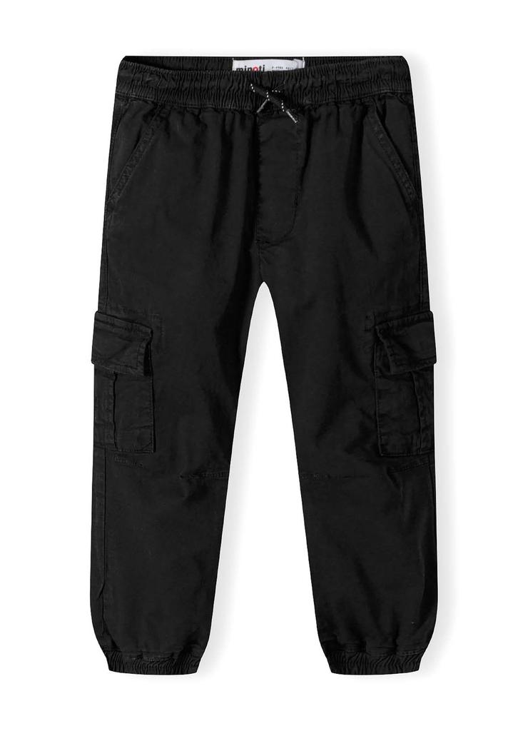 Spodnie czarne typu bojówki dla chłopca