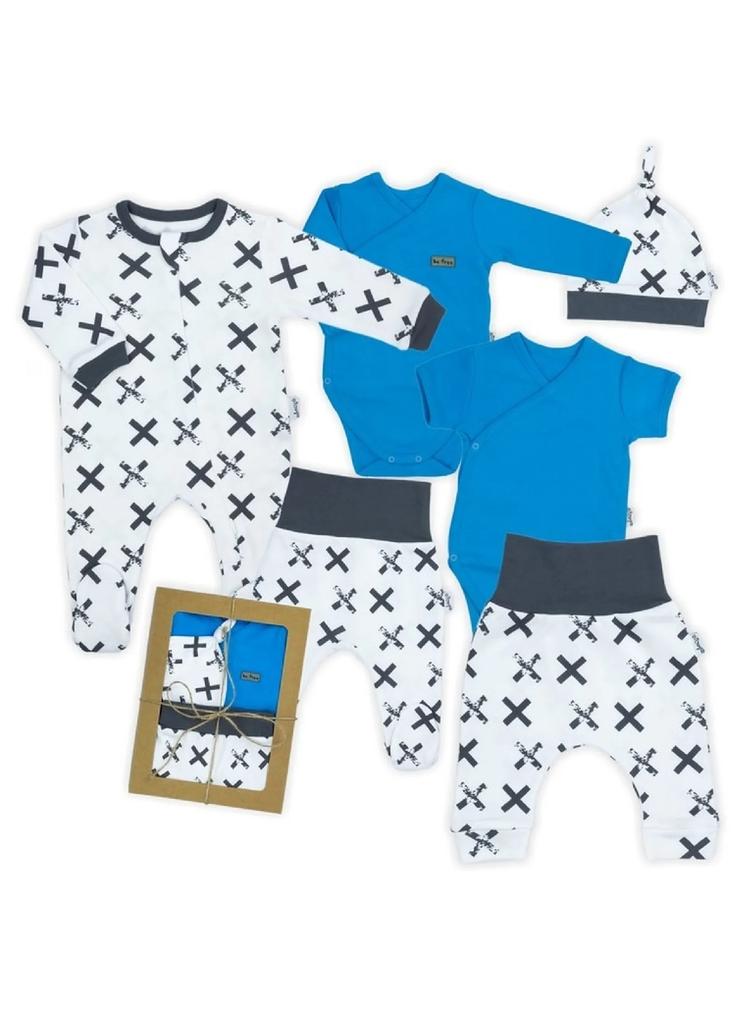 Bawełniany komplet ubrań niemowlęcych - 6 elementów