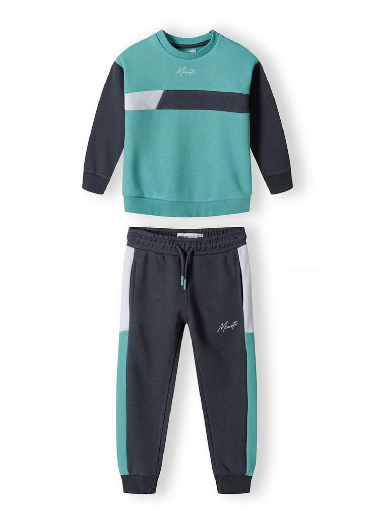 Zielony komplet dresowy dla małego chłopca- bluza i spodnie