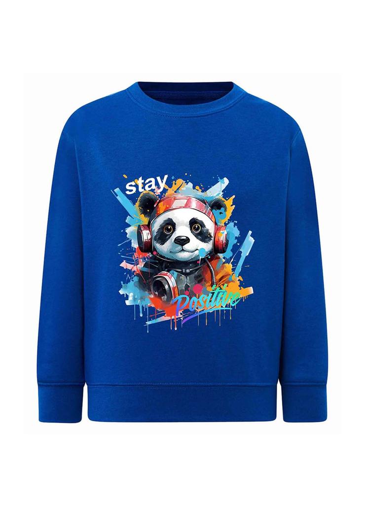 Niebieska chłopięca bluza z nadrukiem - Panda