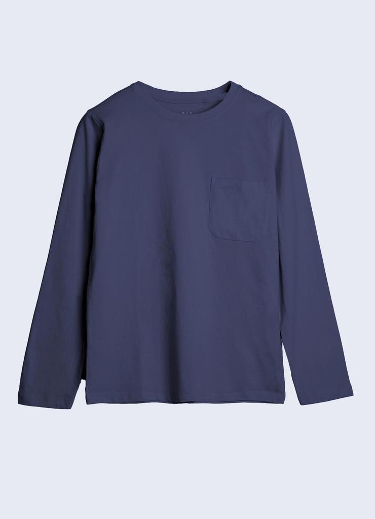 Granatowa bawełniana bluzka z kieszonką - unisex - Limited Edition