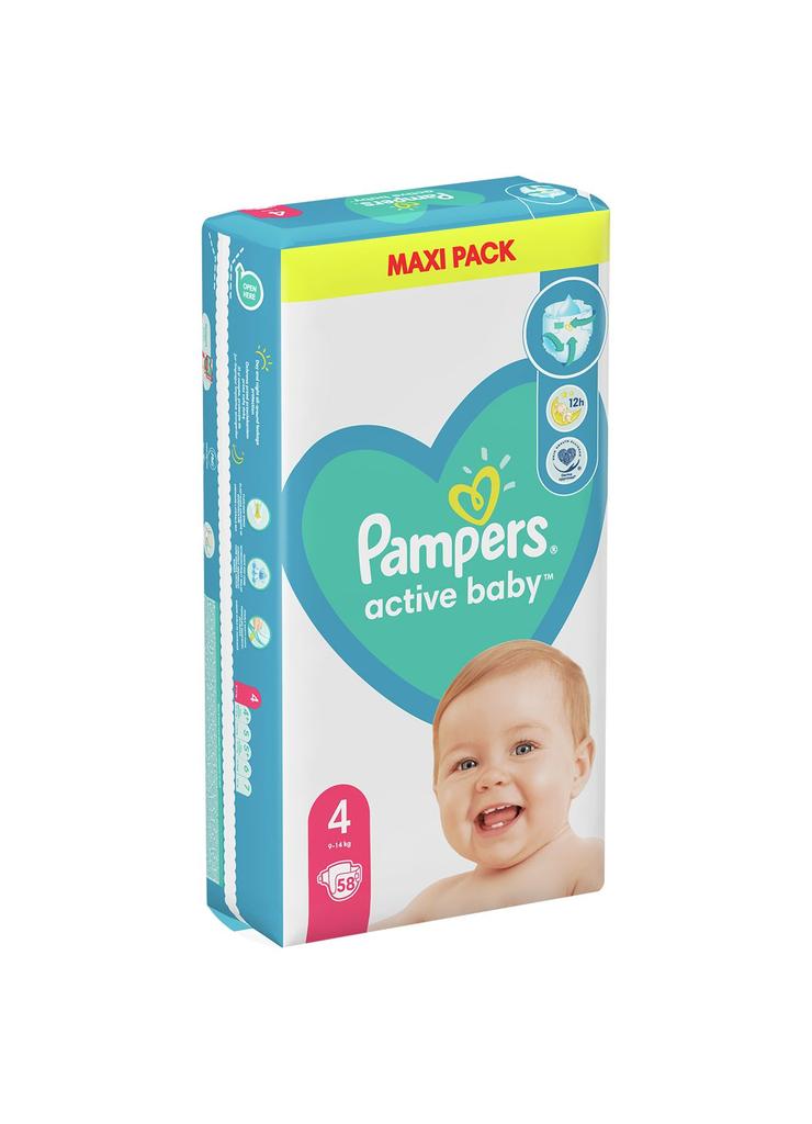 Pampers Active Baby, rozmiar 4, 58szt, 9-14kg