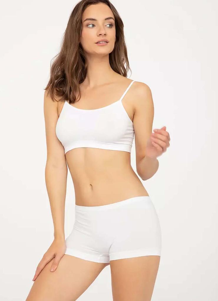 Bawełniane majtki damskie typu szorty białe Gatta