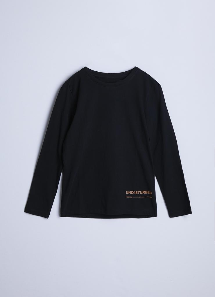 Czarna bluzka z długim rękawem i kontrastowymi napisami - unisex - Limited Edition