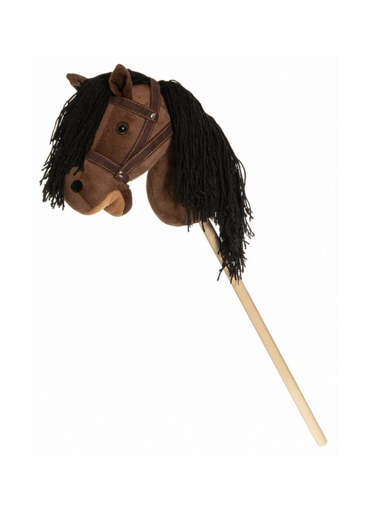 Koń na kiju Hobby Horse brązowy z lejcami - 80 cm