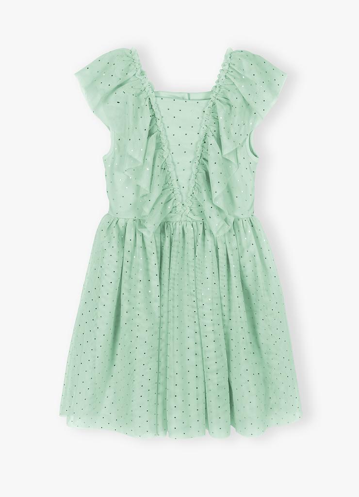 Zielona elegancka sukienka dla dziewczynki