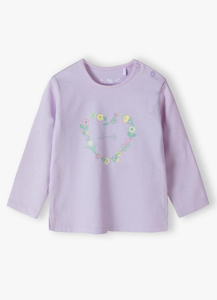Fioletowa bluzka dla niemowlaka - długi rękaw z serduszkiem - 5.10.15.