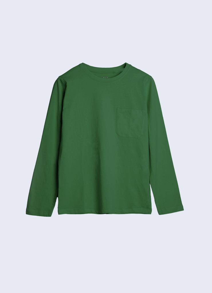 Bluzka z kieszonką i długim rękawem - zielona - unisex - Limited Edition