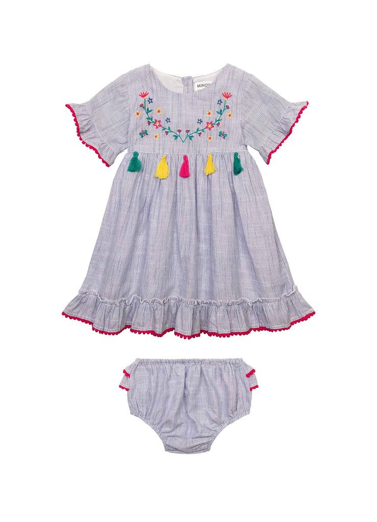 Komplet niemowlęcy bawełniany- sukienka + majtki