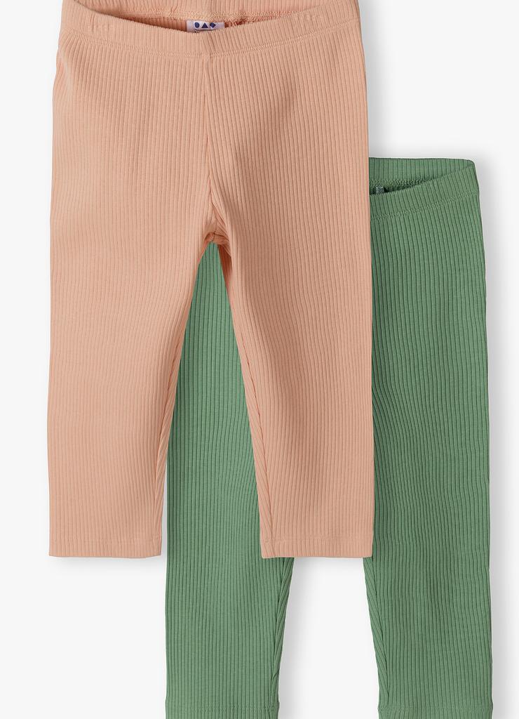Leginsy w prążki - różowe i zielone - 2pak - Limited Edition