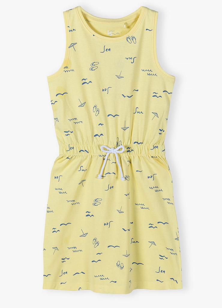Dzianinowa sukienka dla dziewczynki żółta