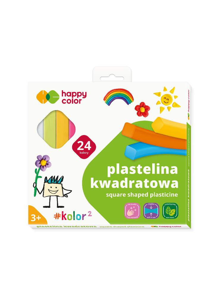 Plastelina szkolna kwadratowa - 24 kolory