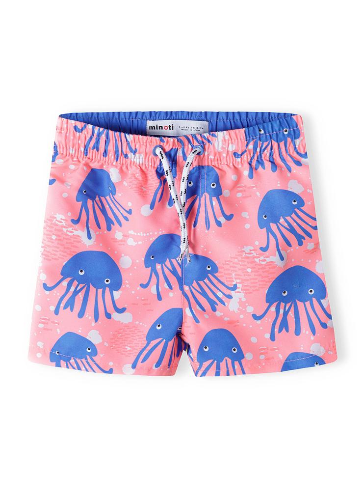 Różowe szorty kąpielowe dla chłopca w meduzy