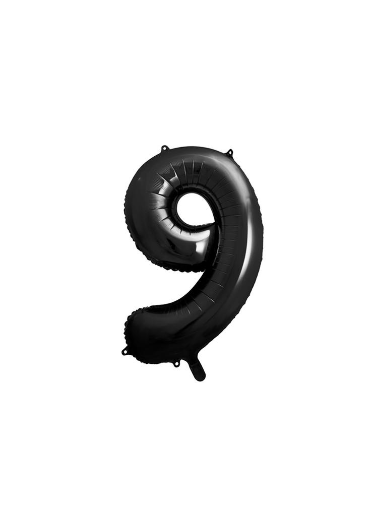 Balon foliowy metalizowany Cyfra ''9'' w kolorze czarnym