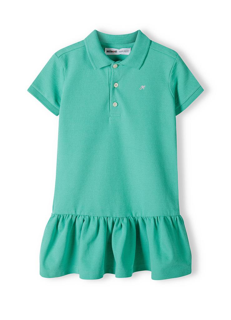 Zielona sukienka polo z krókim rękawem dla niemowlaka