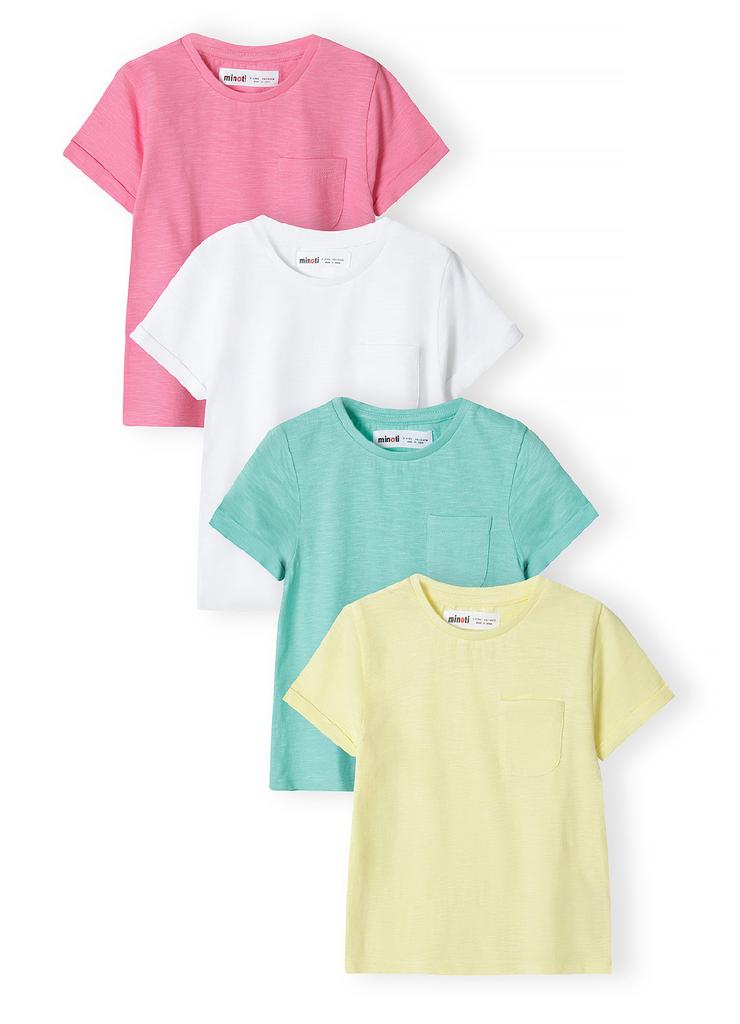 Kolorowe bawełniane t-shirty dla dziewczynki 4-pak