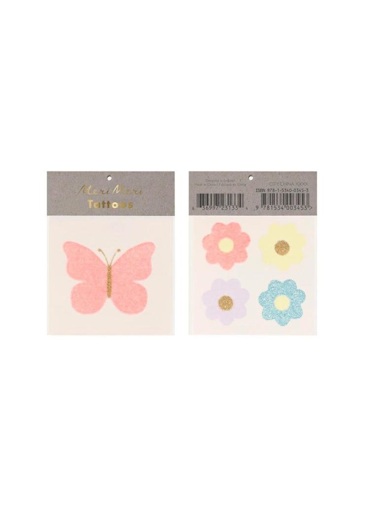 Tatuaże Motyl i kwiaty