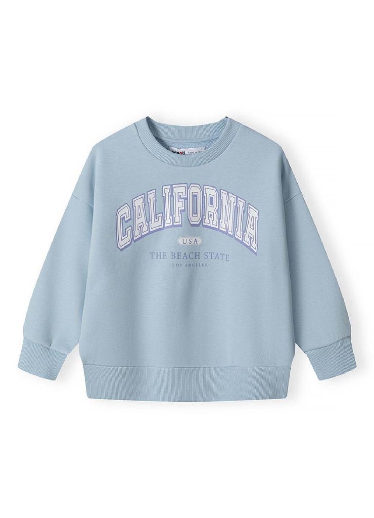 Błękitna bluza dresowa dla małej dziewczynki- California