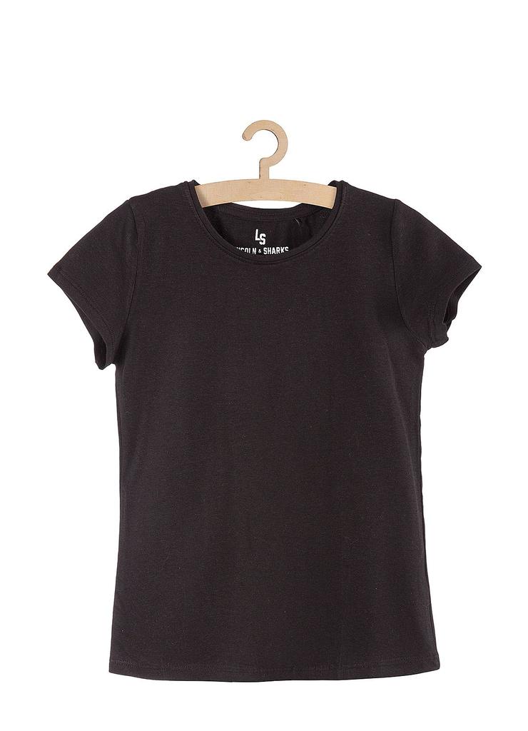 Czarny t-shirt dla dziewczynki basic